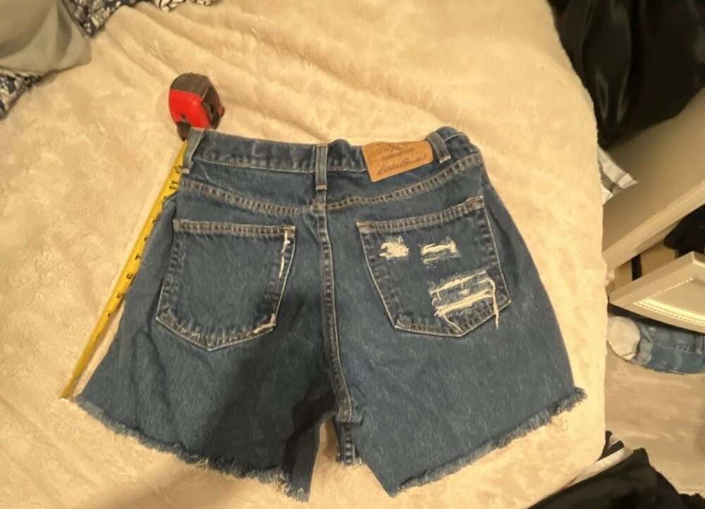 Eddie Bauer Denim Shorts Size 6 Blue Distressed Cut Off Cotton
